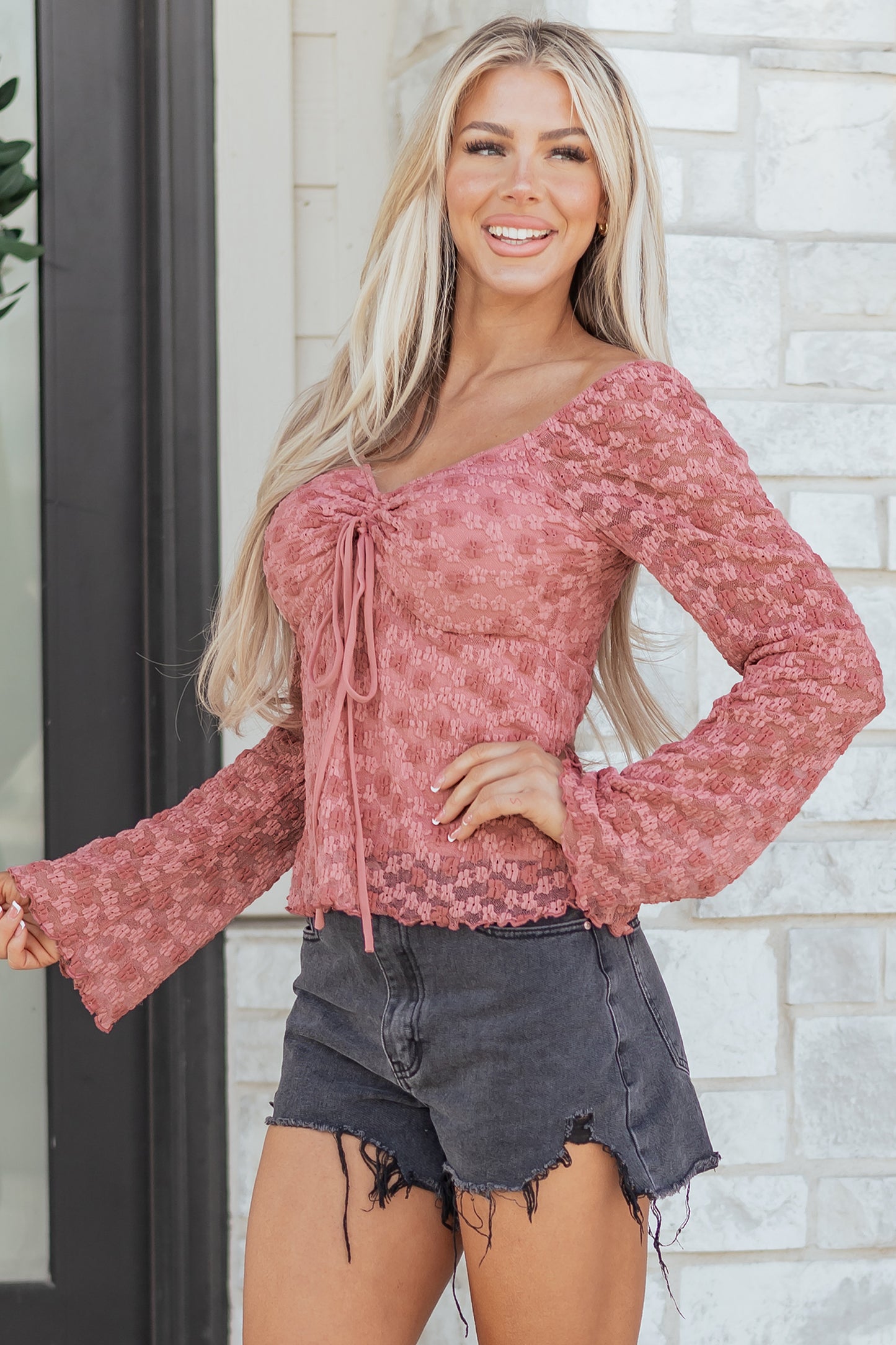 Rosé Romance Lace Top