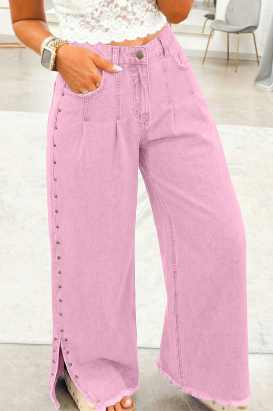 Pink Petal Studded Denim