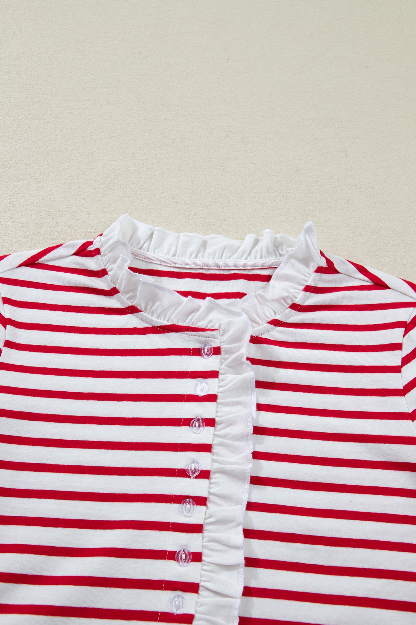 The Rally Stripe Ruffle Top