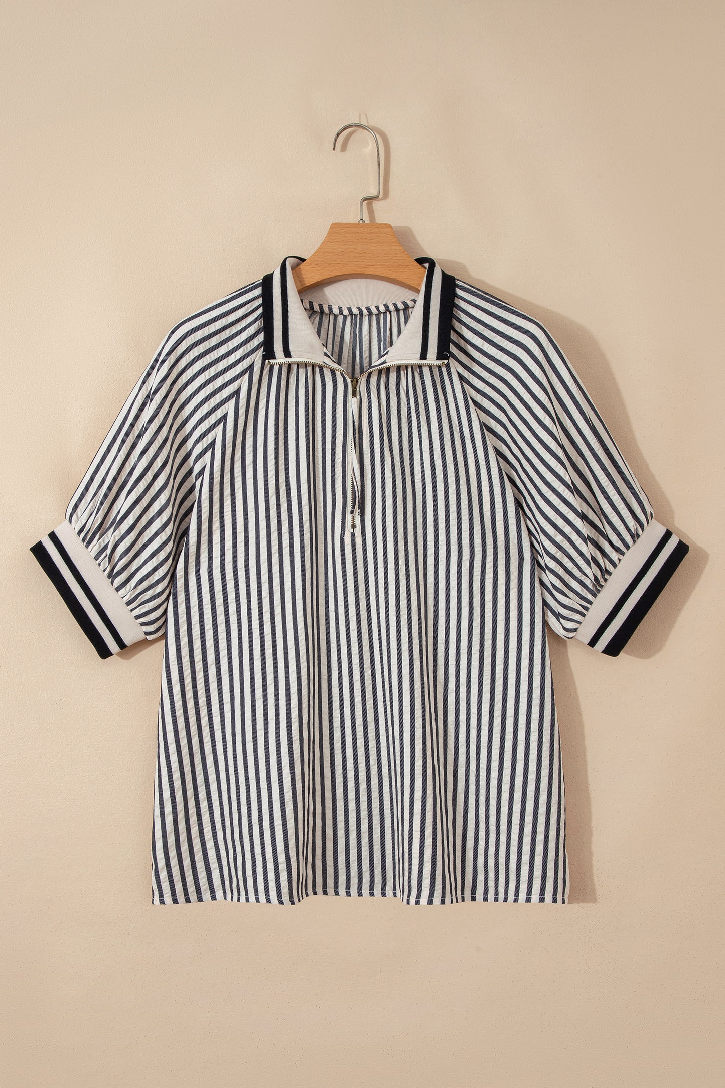 Parisian Stripe Zip Blouse