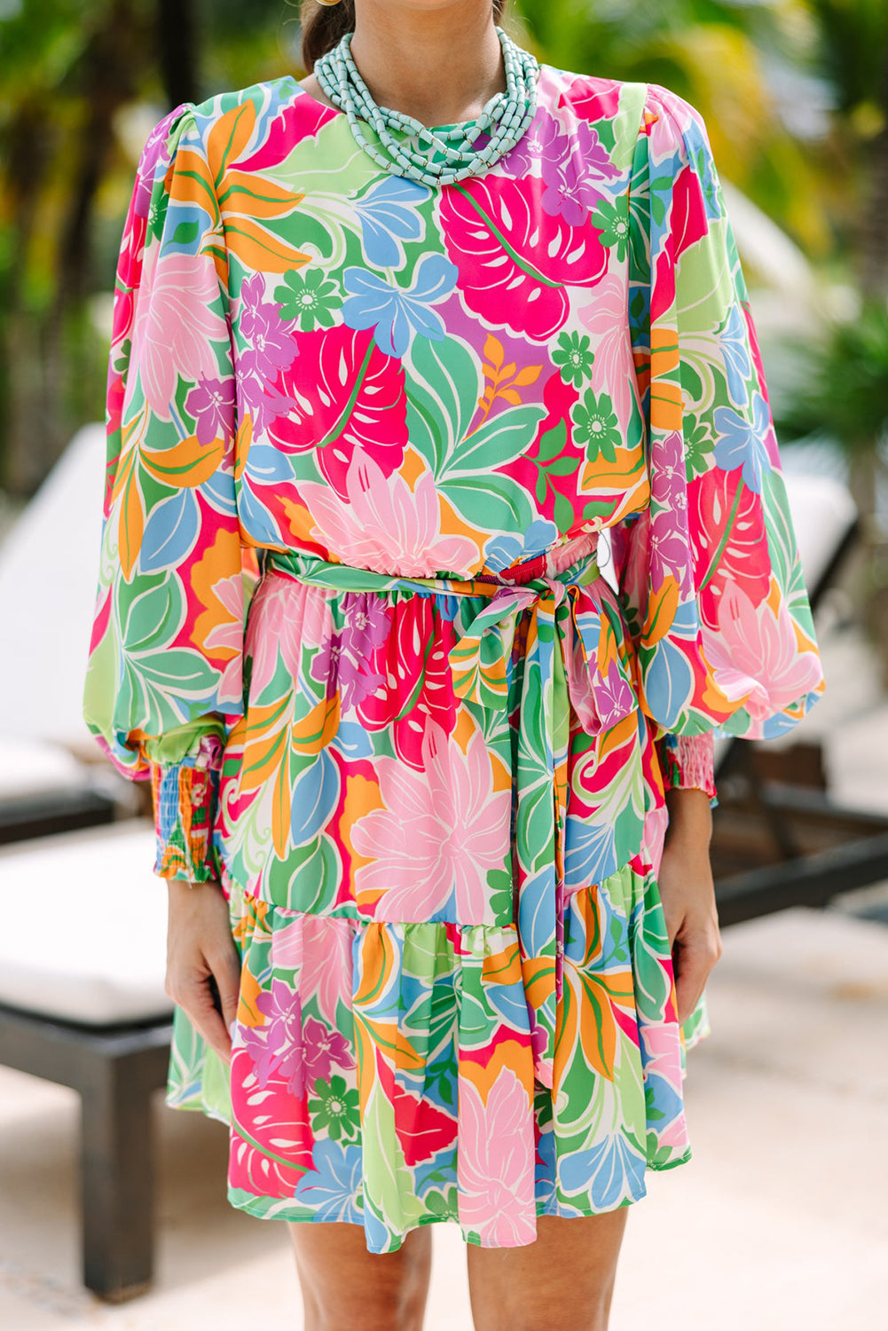 Palm Springs Bloom Tiered Dress