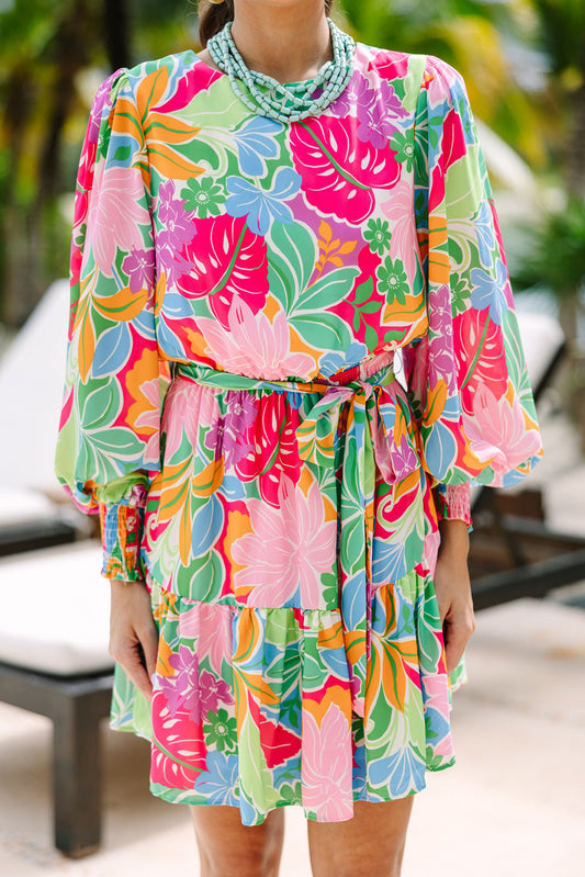 Palm Springs Bloom Tiered Dress