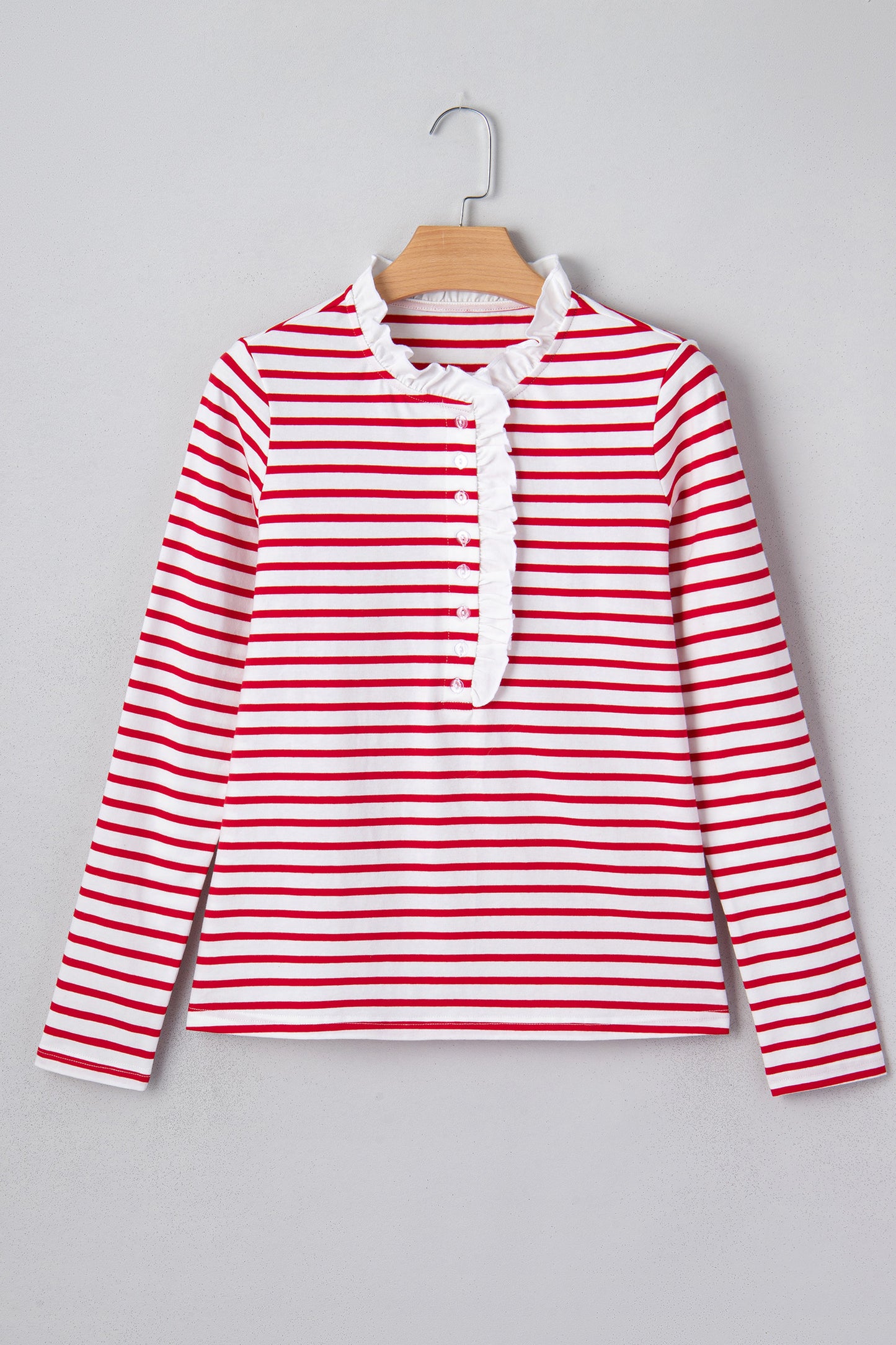 The Rally Stripe Ruffle Top