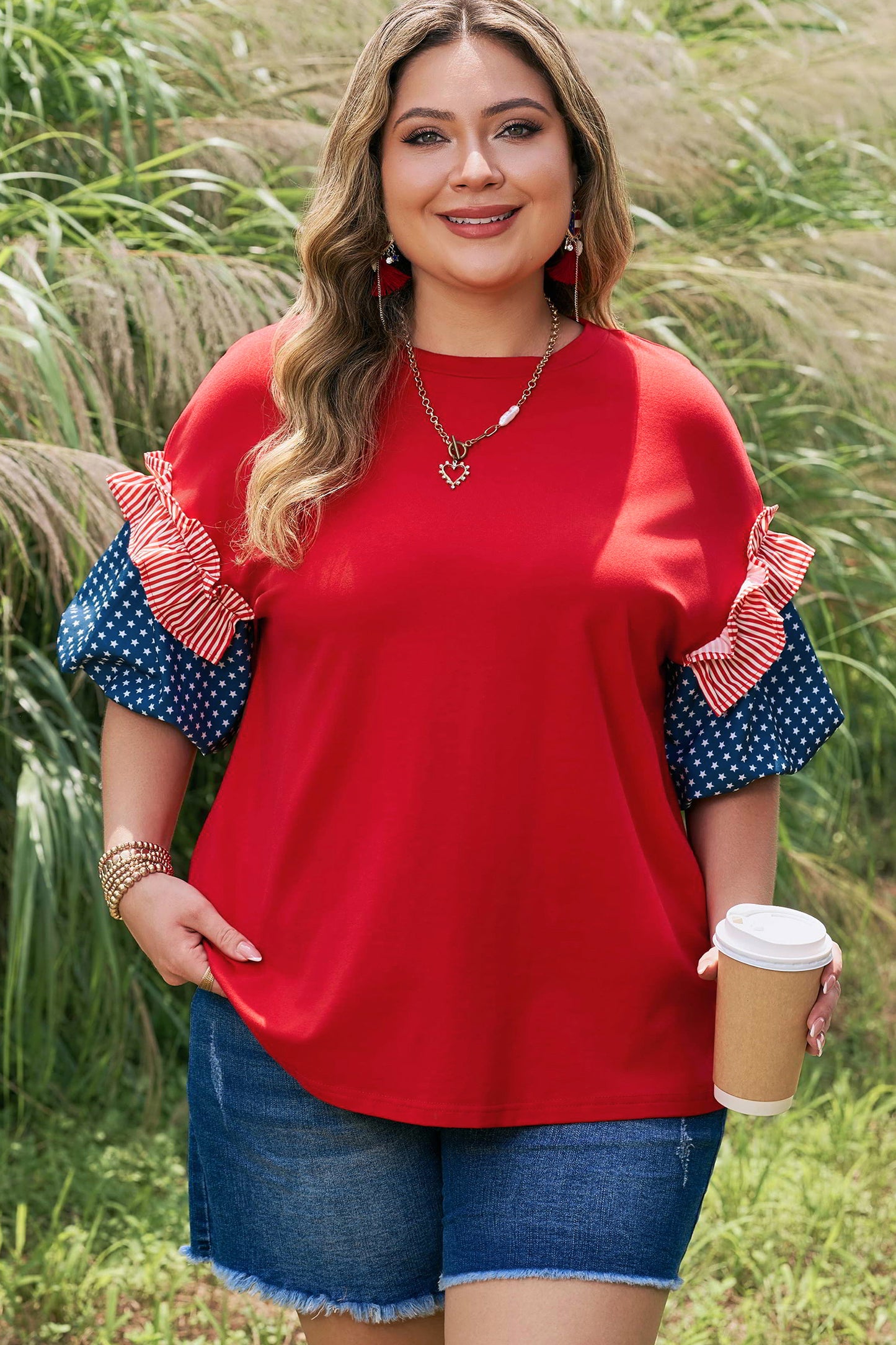 Liberty Belle Statement Blouse-Plus Size
