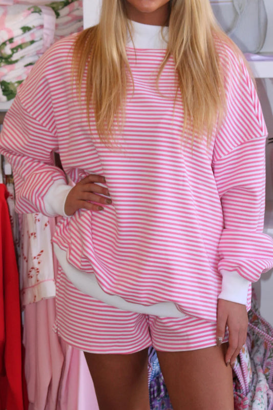 Strawberry Stripe Lounge Set