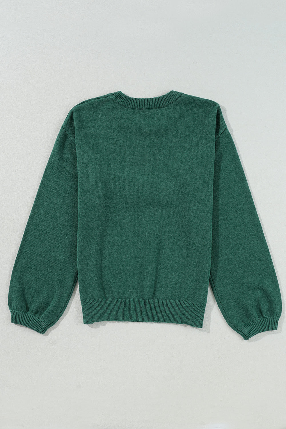 Dark Green Pearl Beaded Merry Casual Sweater