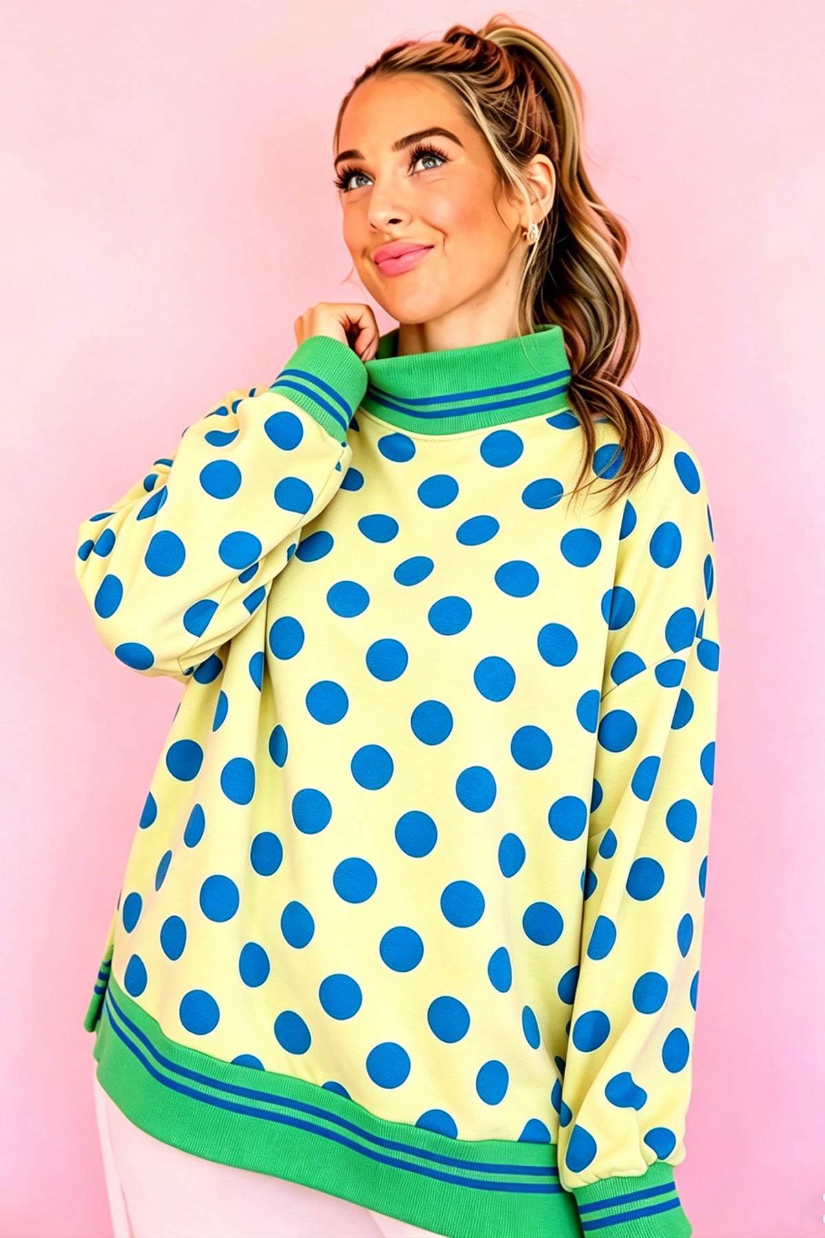 The Dot to Dot Mock Neck Sweatshirt