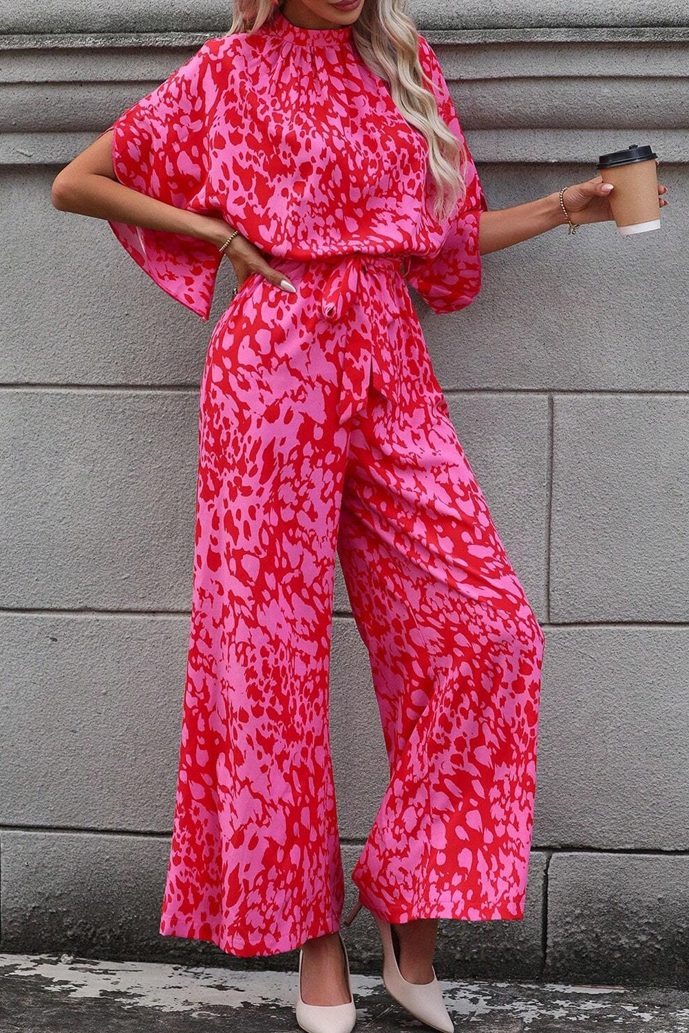 Pink Audacity Printed Jumpsuit