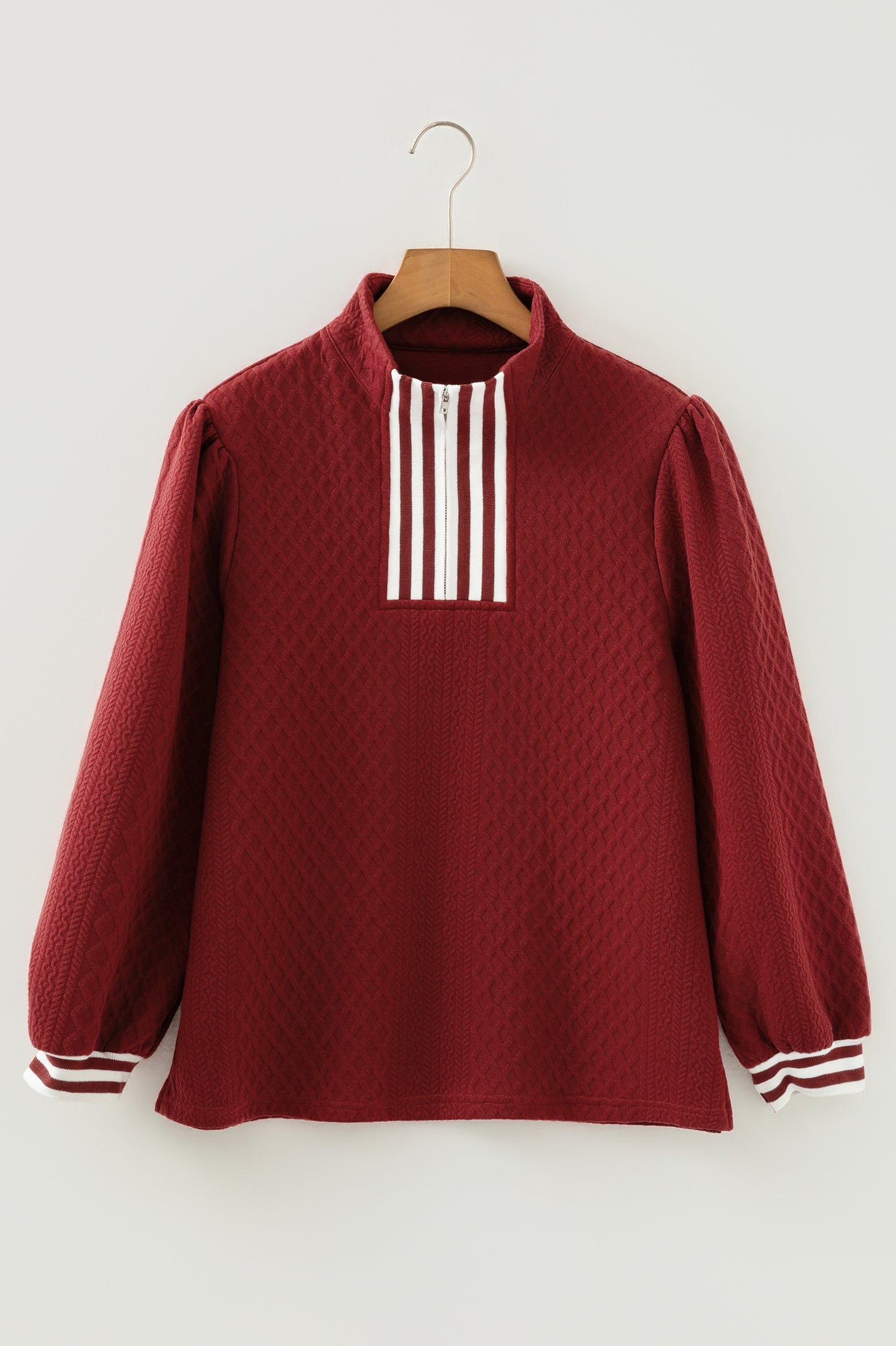 Varsity Chic Quilted Half-Zip