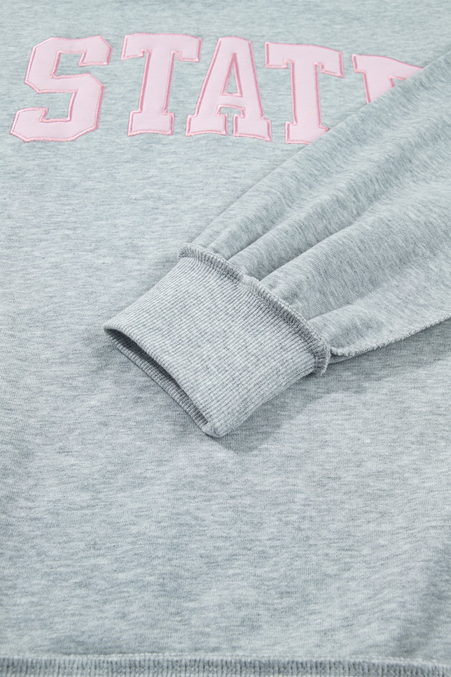 Mock Neck Letter Embroidered Loose Sweatshirt