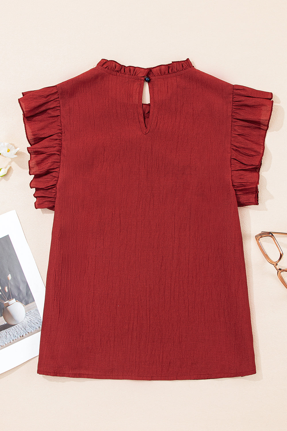 Rustic Ember Ruffle Blouse