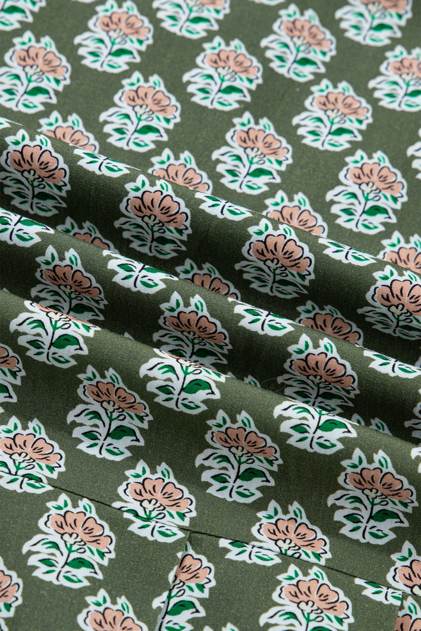 Olive Bloom Tiered Dress