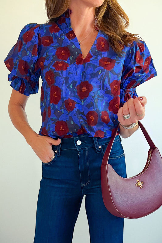 The Oxford After Dark Puff Sleeve Blouse