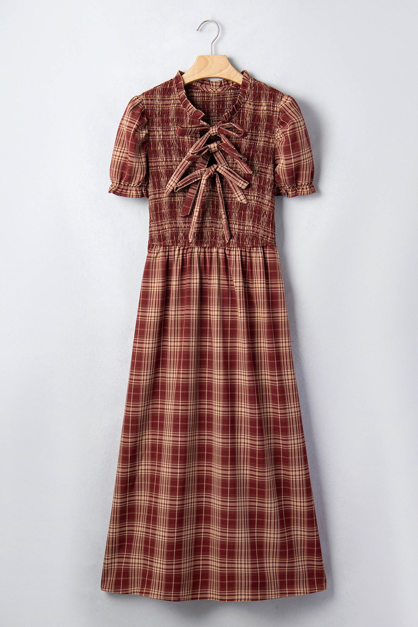 The Bow & Plaid Game Day Maxi Dress