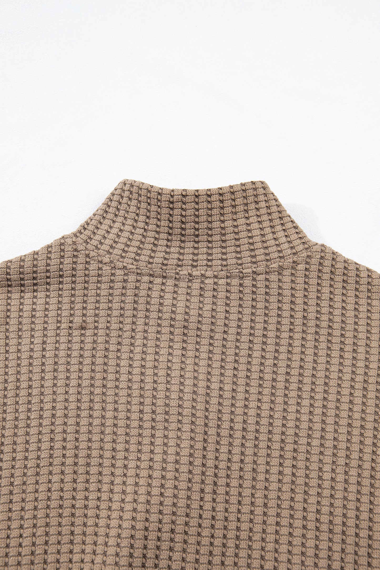 Casual Solid Color Textured Snap Button Collared Baggy Top