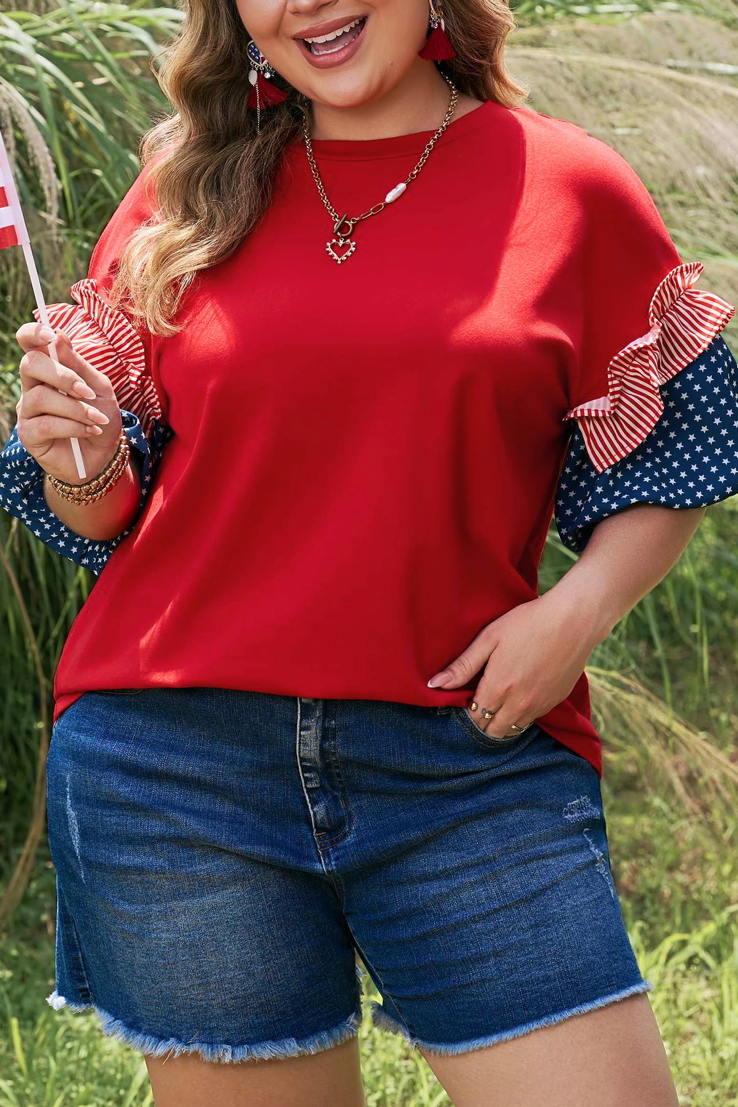 Liberty Belle Statement Blouse-Plus Size