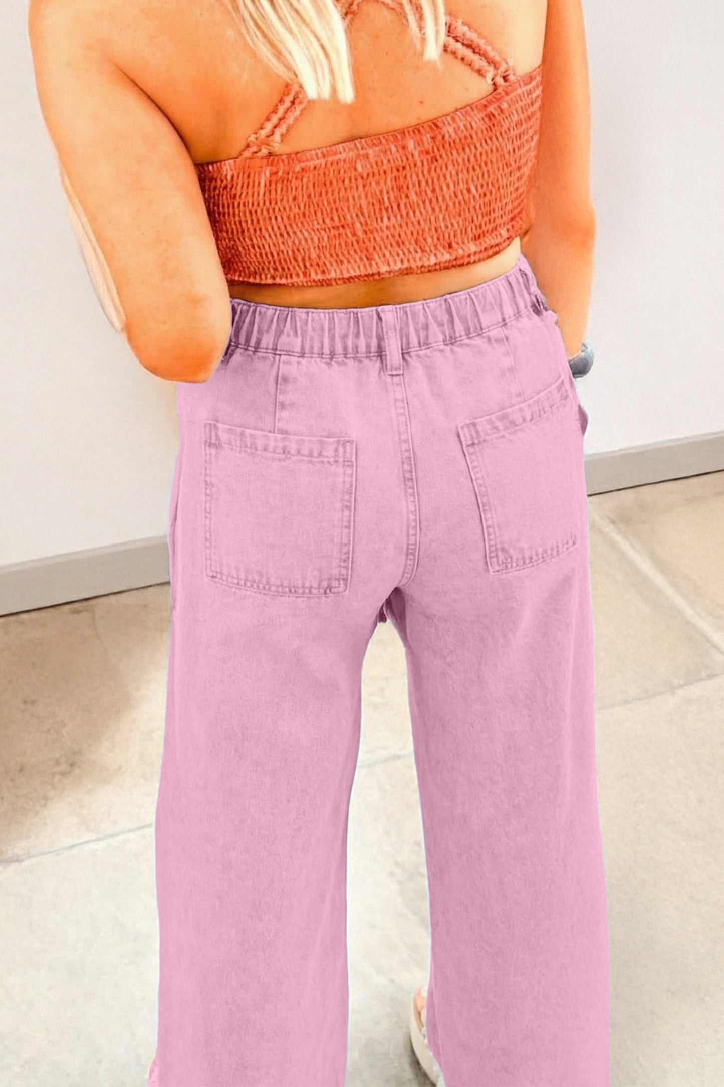 Pink Petal Studded Denim