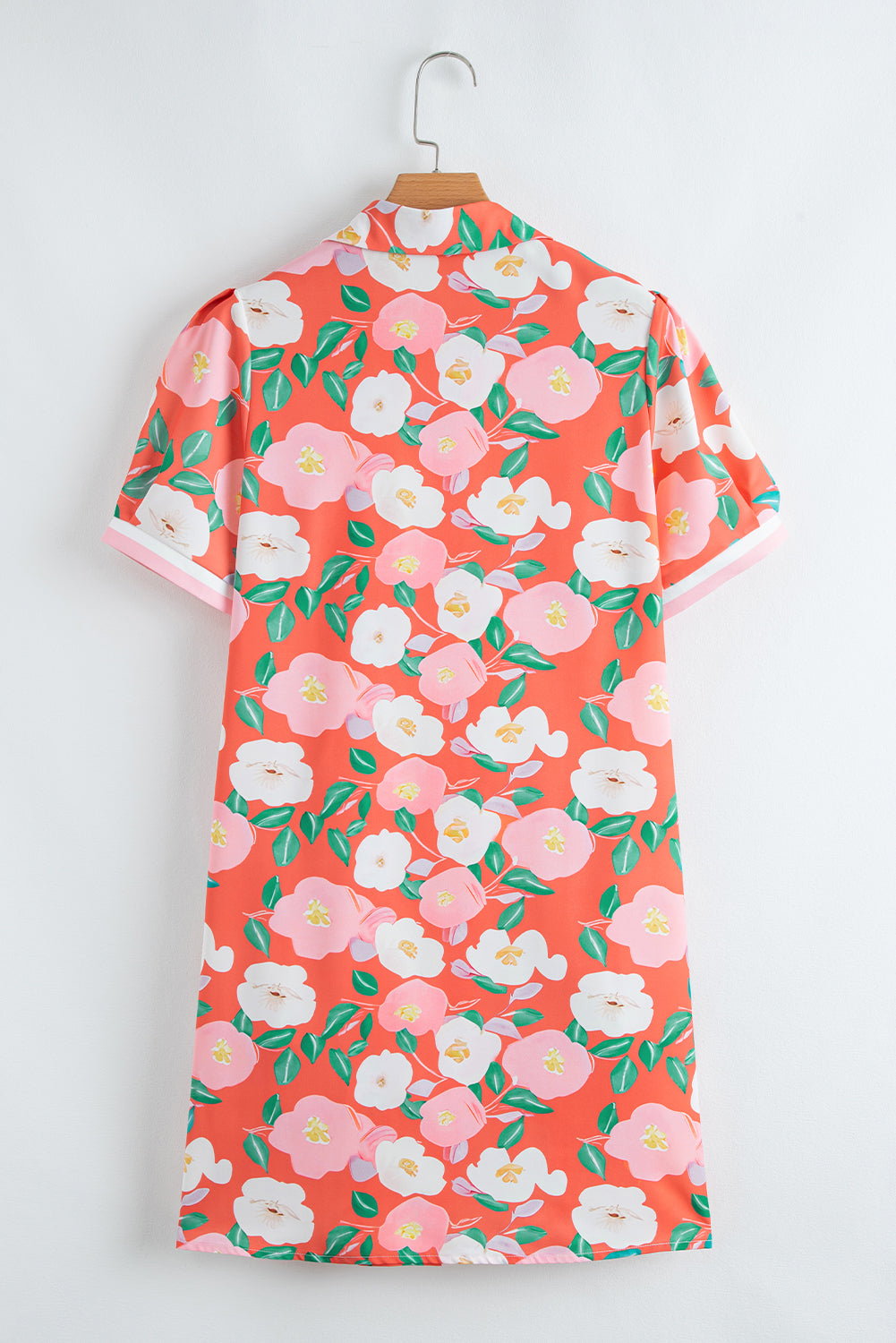 Floral Print Contrast Striped Dress