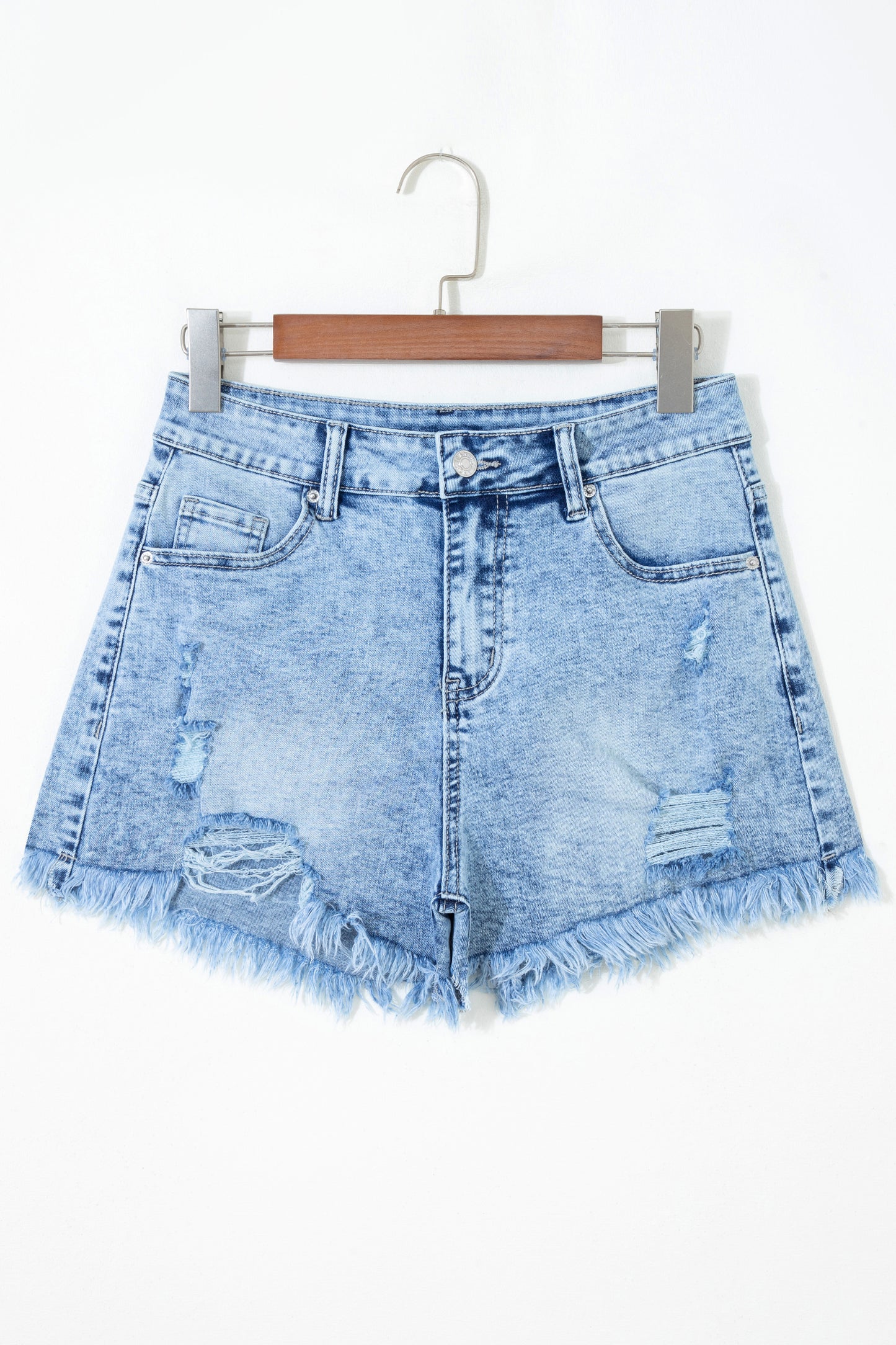 Coastal Fringe Denim Shorts