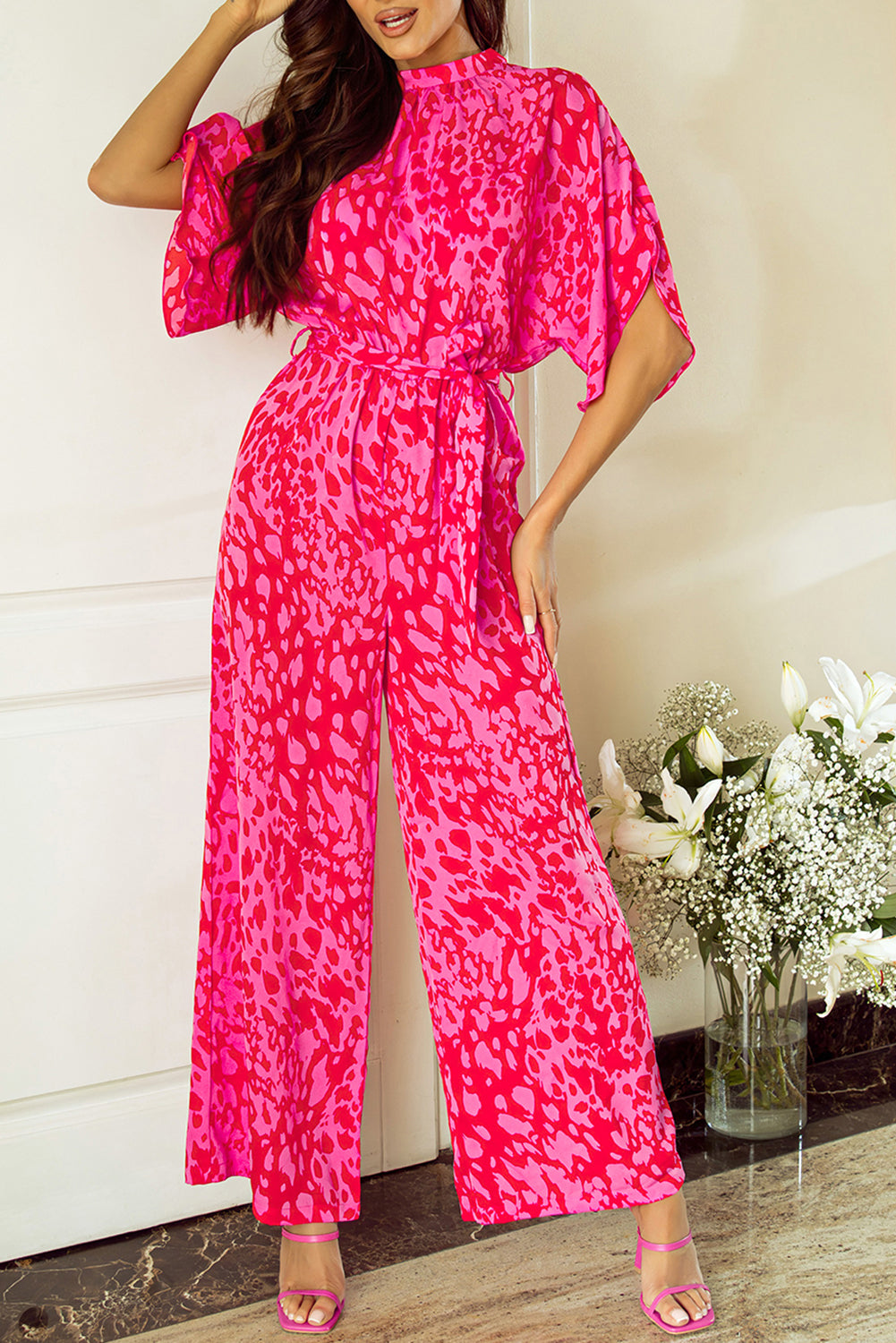 Pink Audacity Printed Jumpsuit