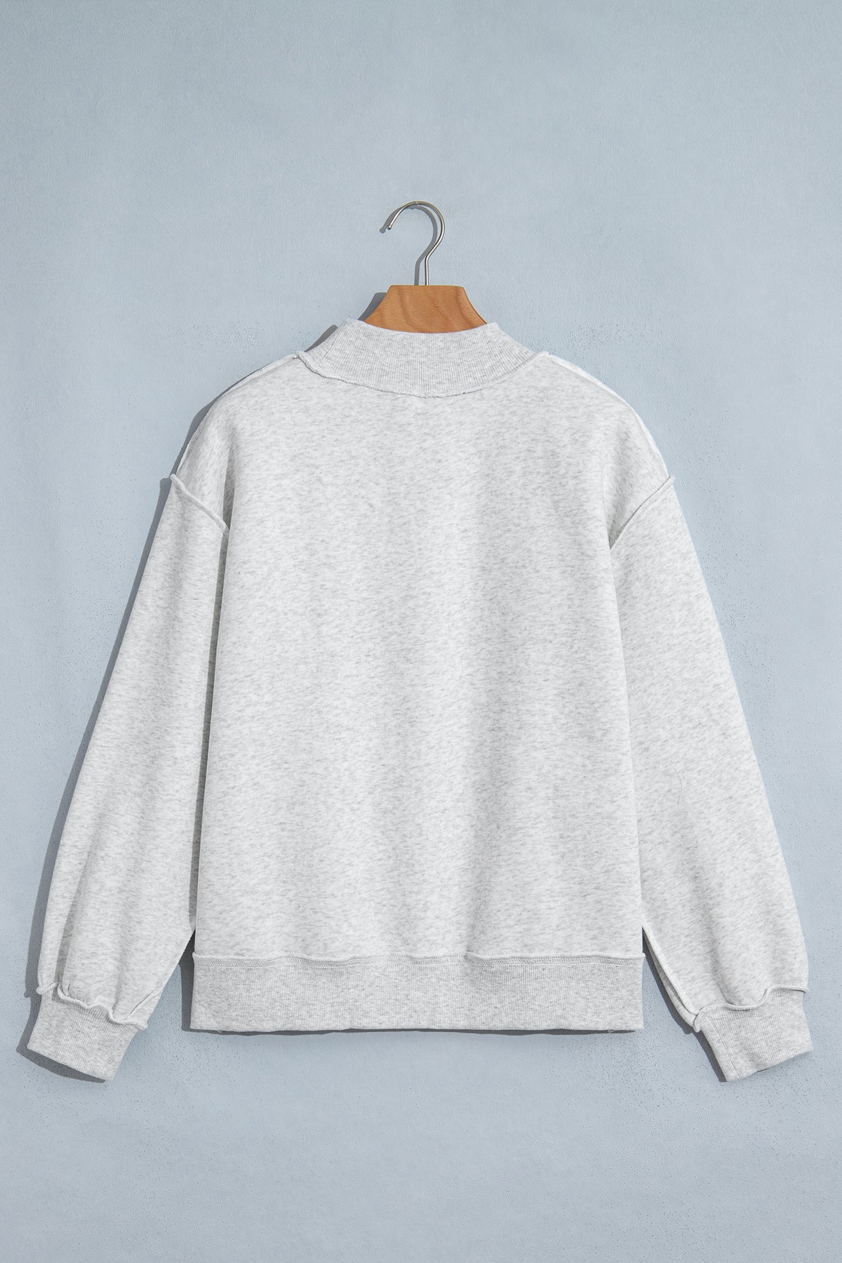Gray WWJD Embroidered Mock Neck Sweatshirt