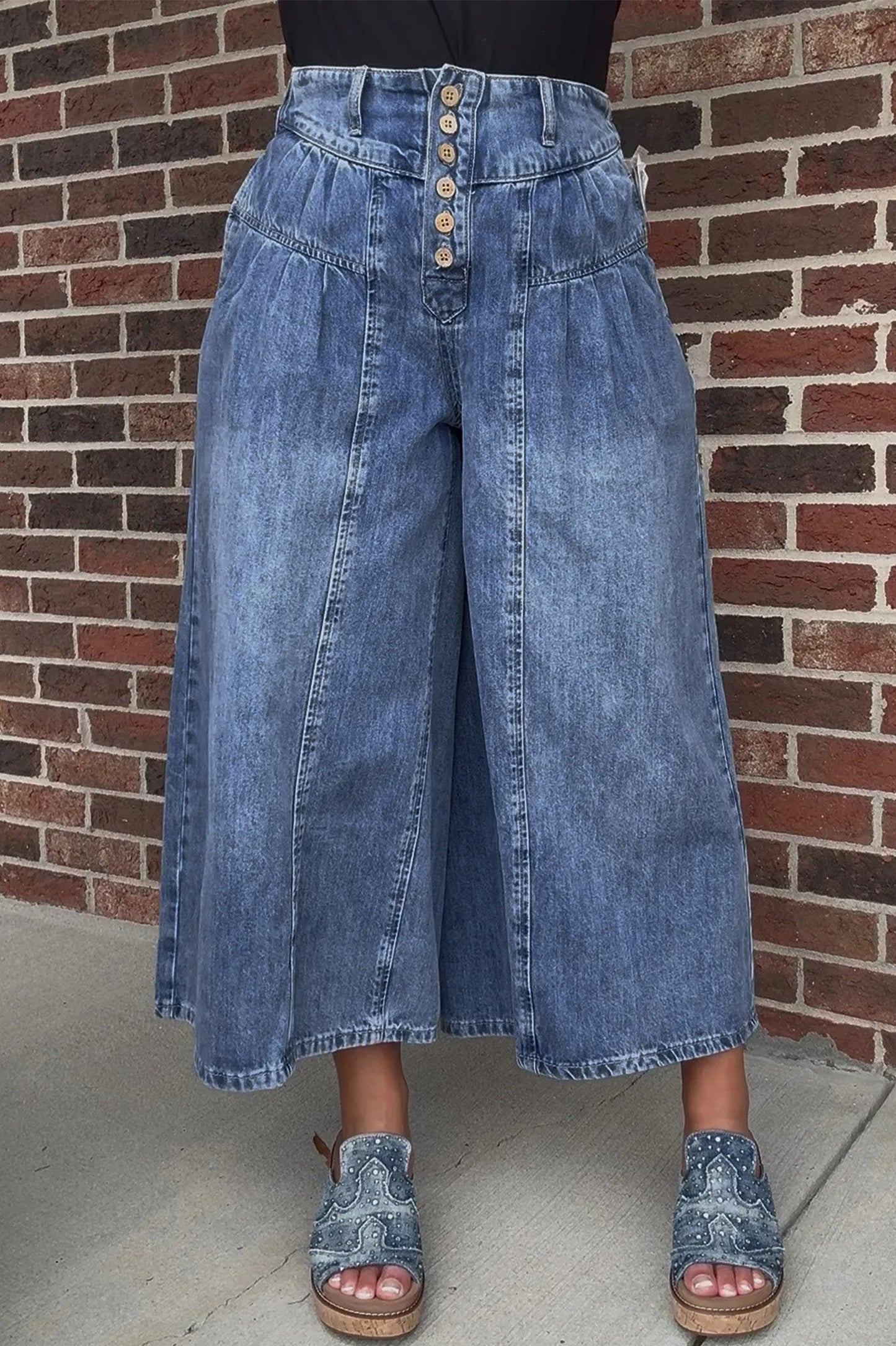 Harbor Breeze Button-Front Denim Pants