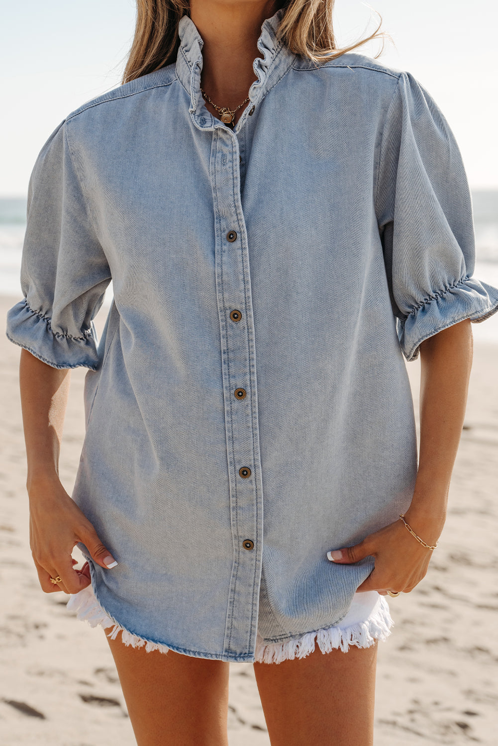 Seaside Chambray Top