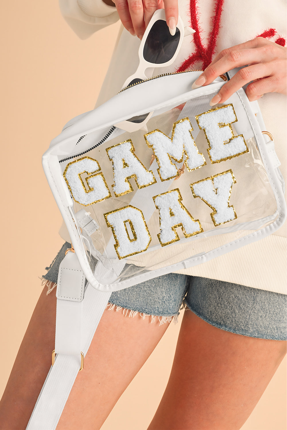 Black Clear PVC GAME DAY Summer Fashion Single Shoulder Bag