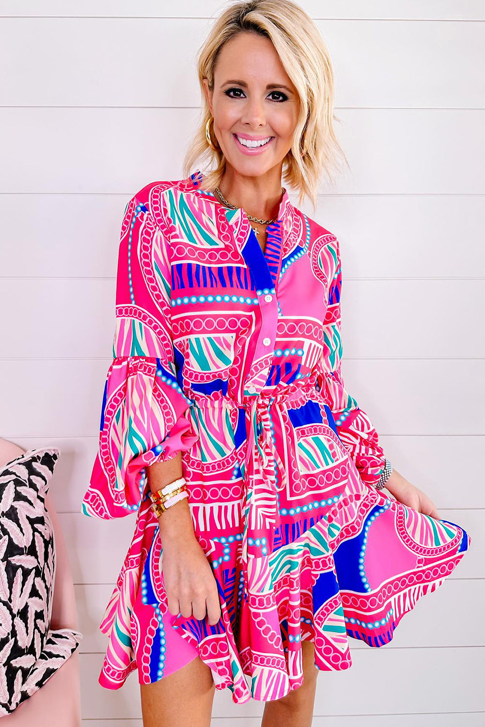 The Pink Palm Party Dress