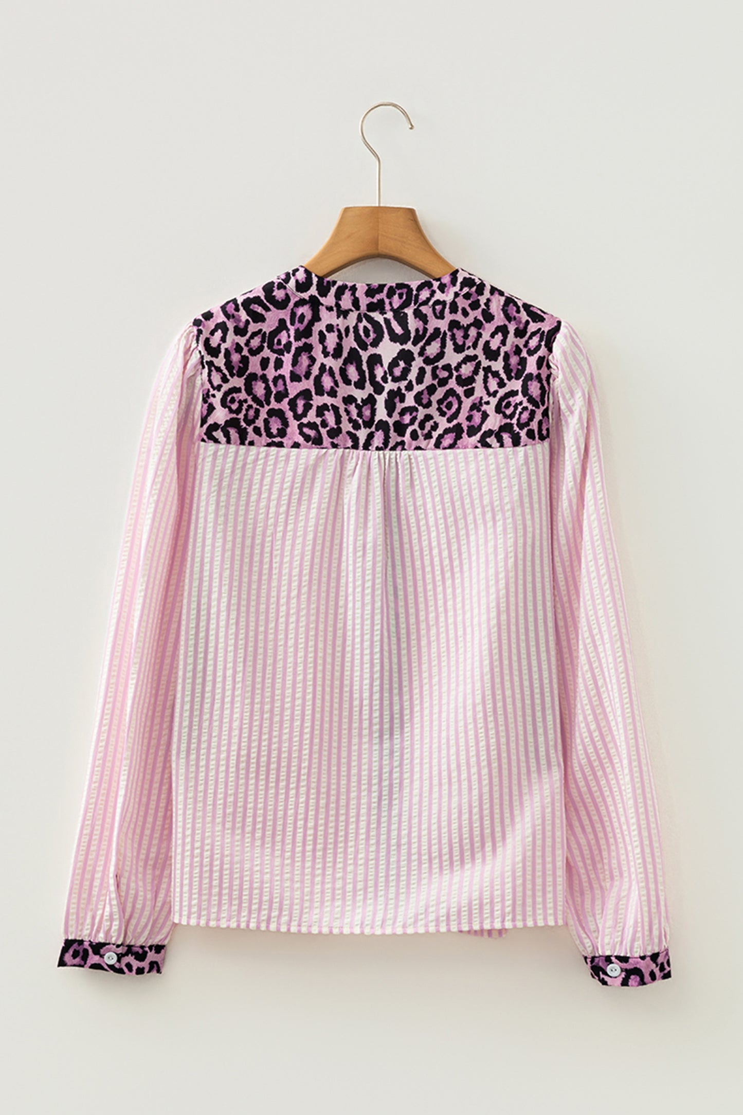 Blush & Bold Leopard Trim Blouse